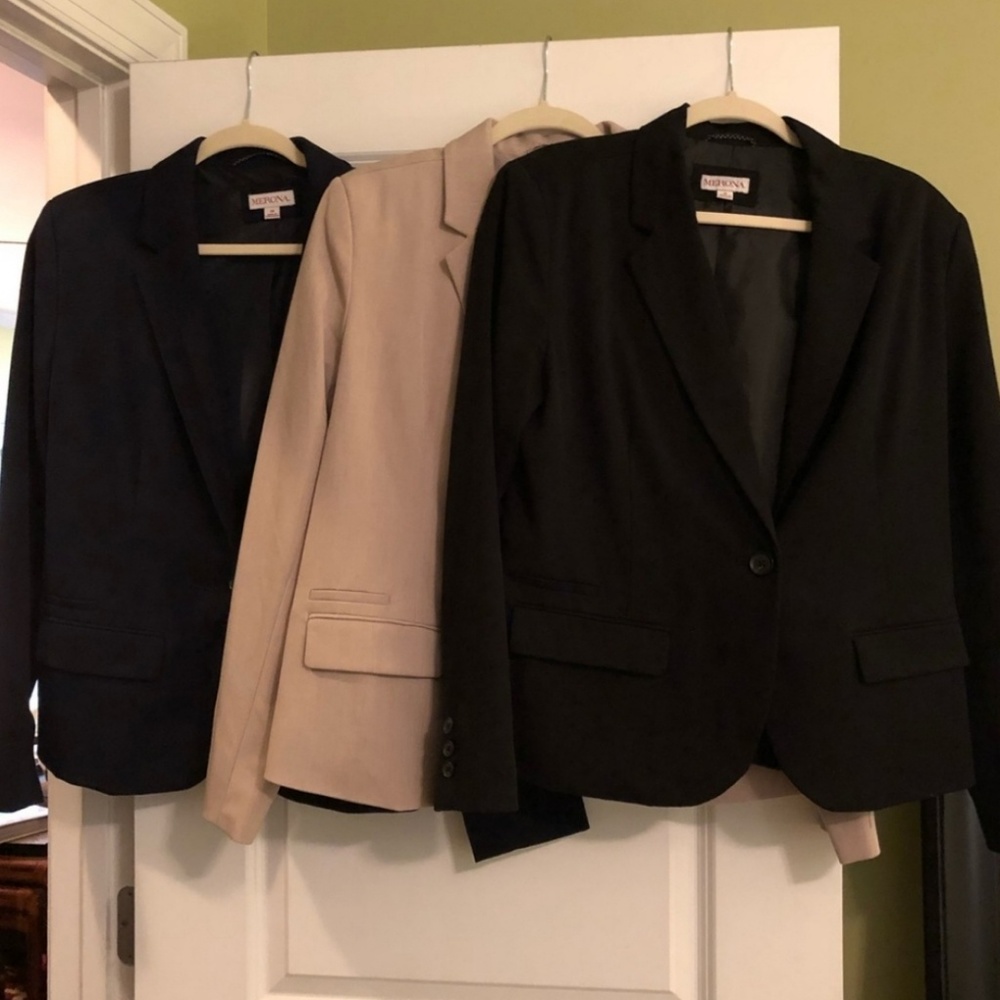 Three flattering Merona size 16 blazers.